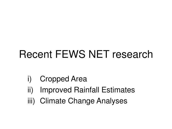 recent fews net research