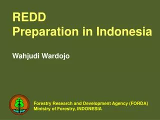 REDD Preparation in Indonesia Wahjudi Wardojo