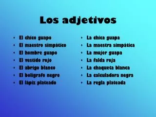 los adjetivos