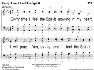 c 1 every time i feel the spirit