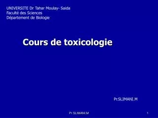 cours de toxicologie