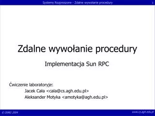 zdalne wywo anie procedury