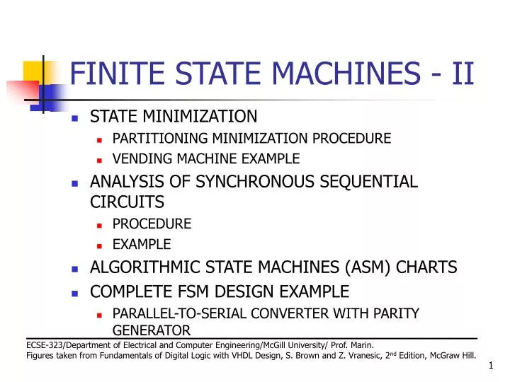 finite state machines ii