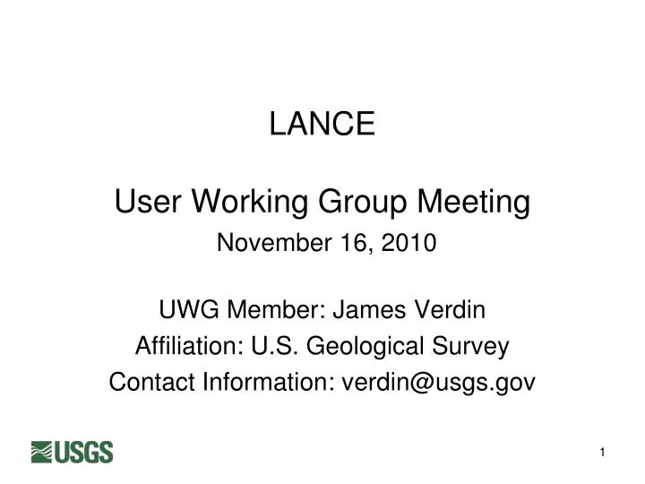 lance user working group meeting november 16 2010