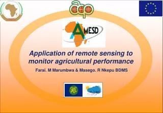 Application of remote sensing to monitor agricultural performance
