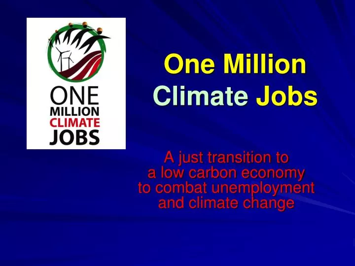 one million climate jobs