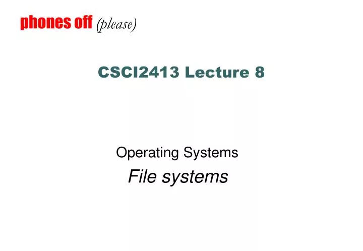 csci2413 lecture 8