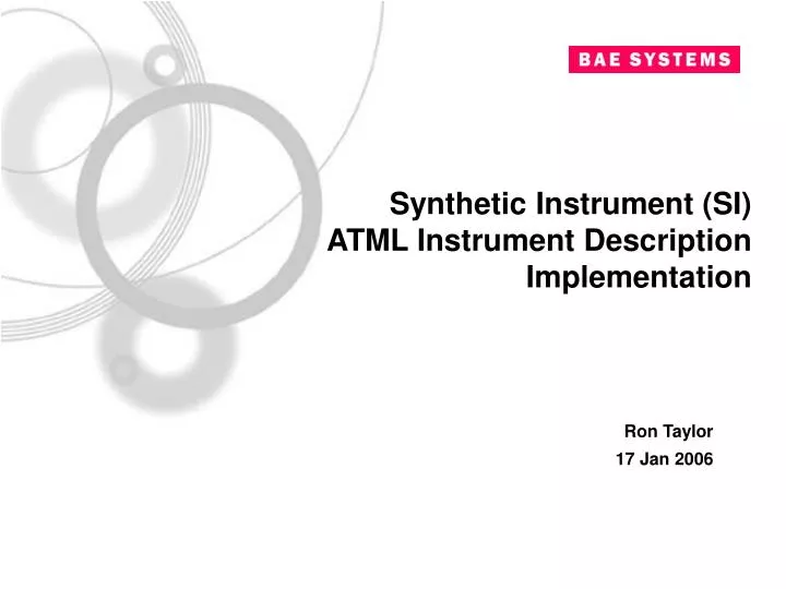 synthetic instrument si atml instrument description implementation