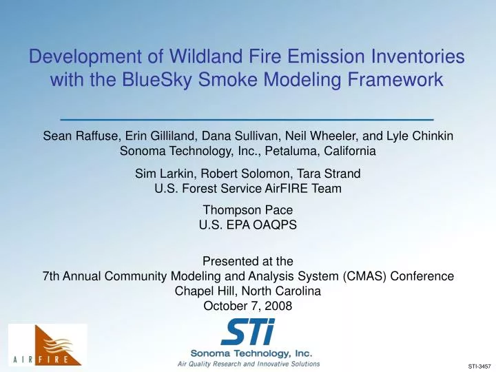 development of wildland fire emission inventories with the bluesky smoke modeling framework