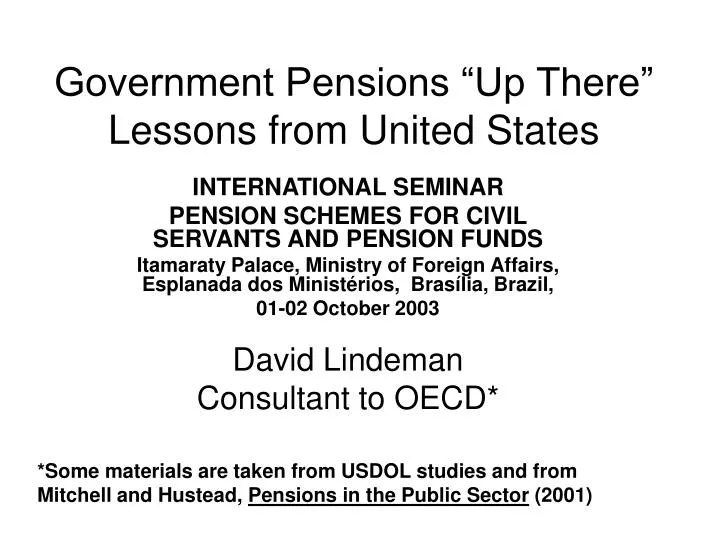 government pensions up there lessons from united states
