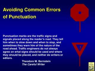 Avoiding Common Errors of Punctuation