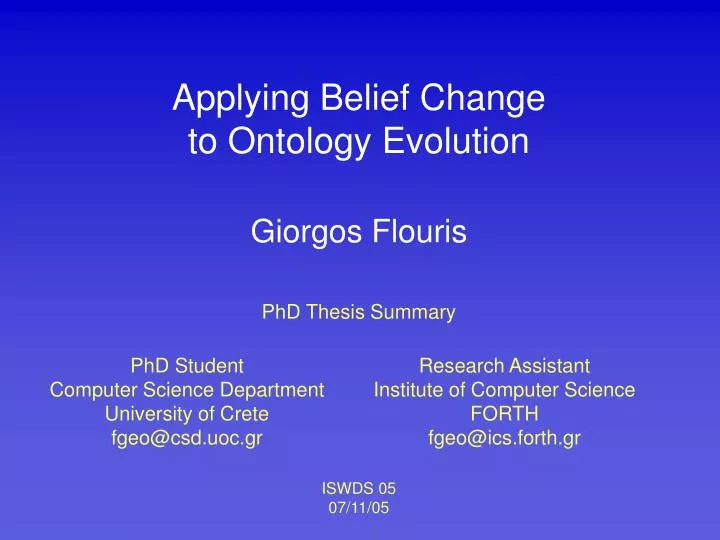 applying belief change to ontology evolution