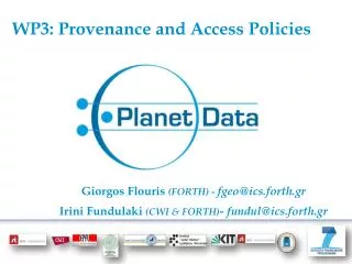 WP3: Provenance and Access Policies