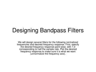 Designing Bandpass Filters