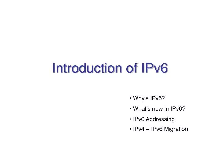 introduction of ipv6