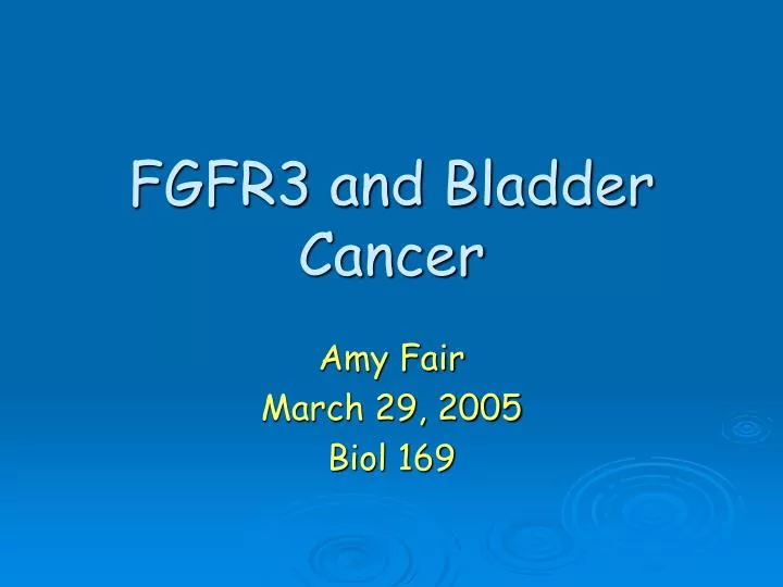 fgfr3 and bladder cancer