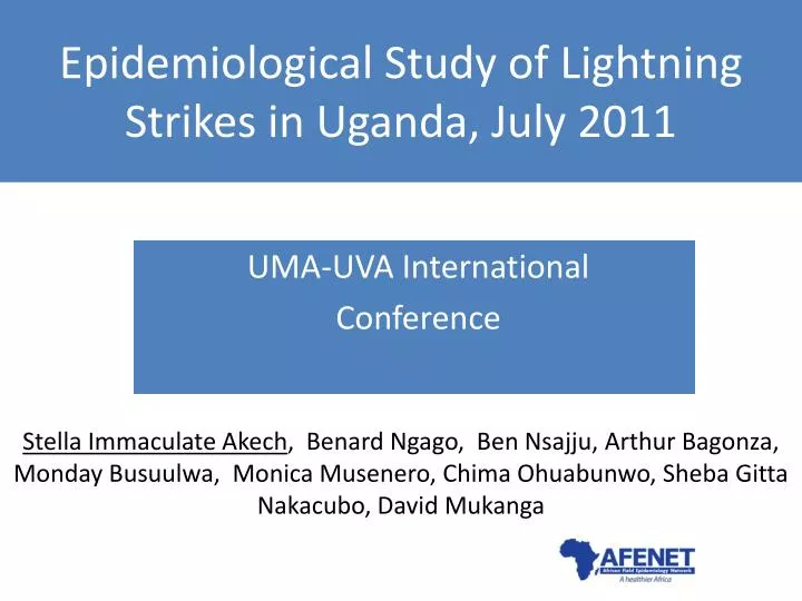epidemiological study of lightning strikes in uganda july 2011