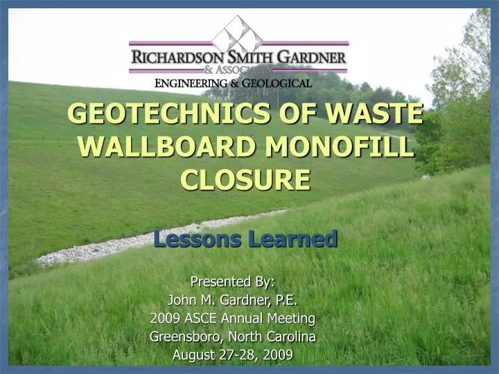 geotechnics of waste wallboard monofill closure