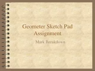 Geometer Sketch Pad Assignment
