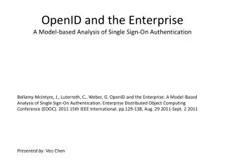 OpenID and the Enterprise A Model-based Analysis of Single Sign-On Authentication