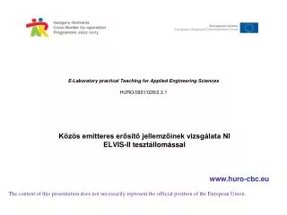 e laboratory practical teaching for applied engineering sciences huro 0901 028 2 3 1