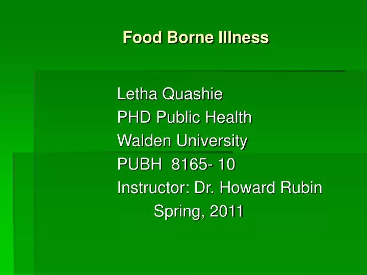 food borne illness