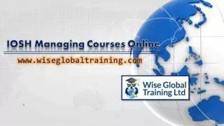 IOSH Managing Courses Online