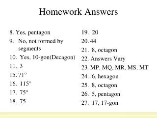 Homework Answers