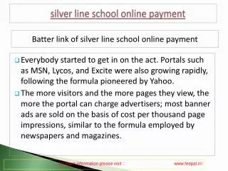 Useful information about silver line school online payment