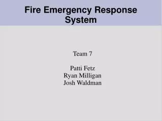 Fire Emergency Response System