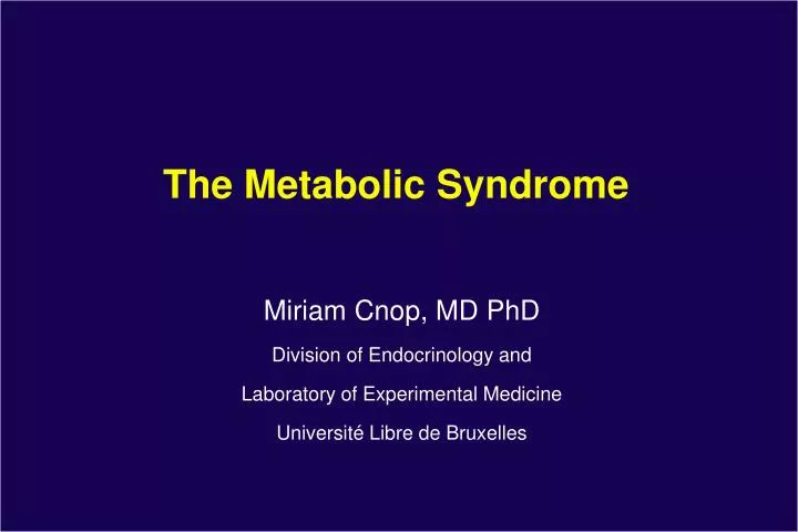 the metabolic syndrome