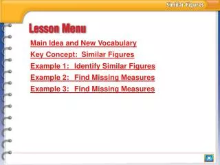 Lesson Menu