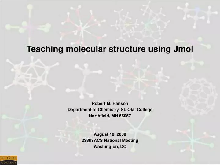 teaching molecular structure using jmol
