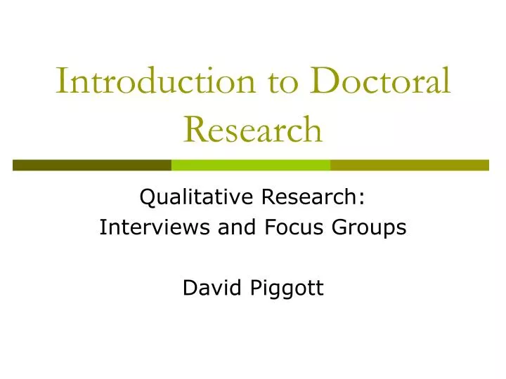 introduction to doctoral research
