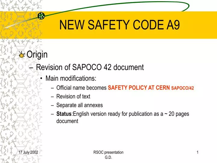 new safety code a9