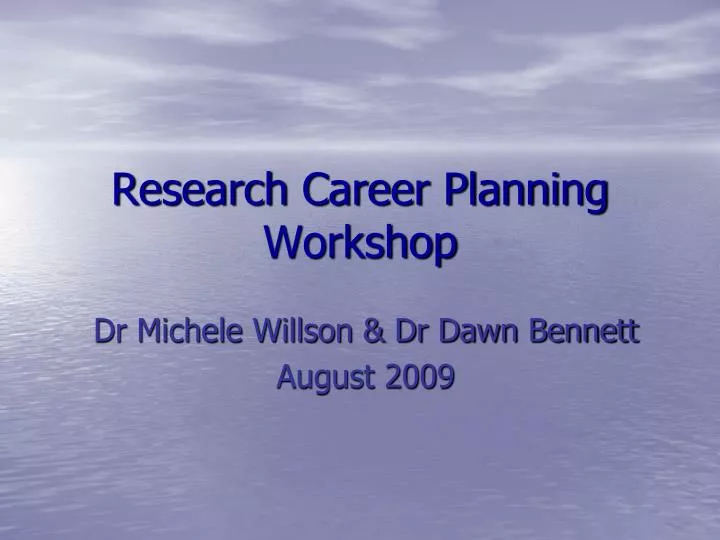 research career planning workshop
