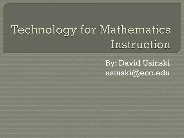 technology for mathematics instruction