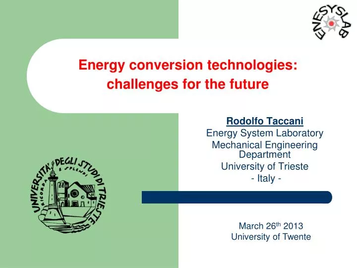 energy conversion technologies challenges for the future