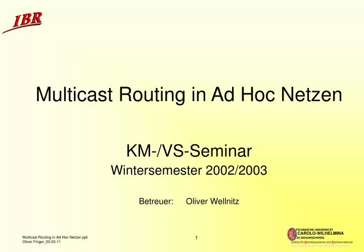 multicast routing in ad hoc netzen