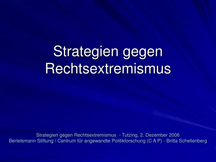 strategien gegen rechtsextremismus