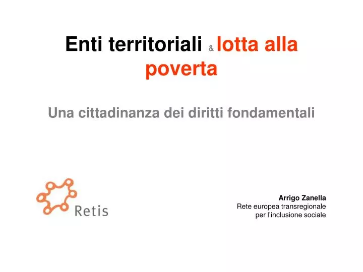 enti territoriali lotta alla poverta una cittadinanza dei diritti fondamentali