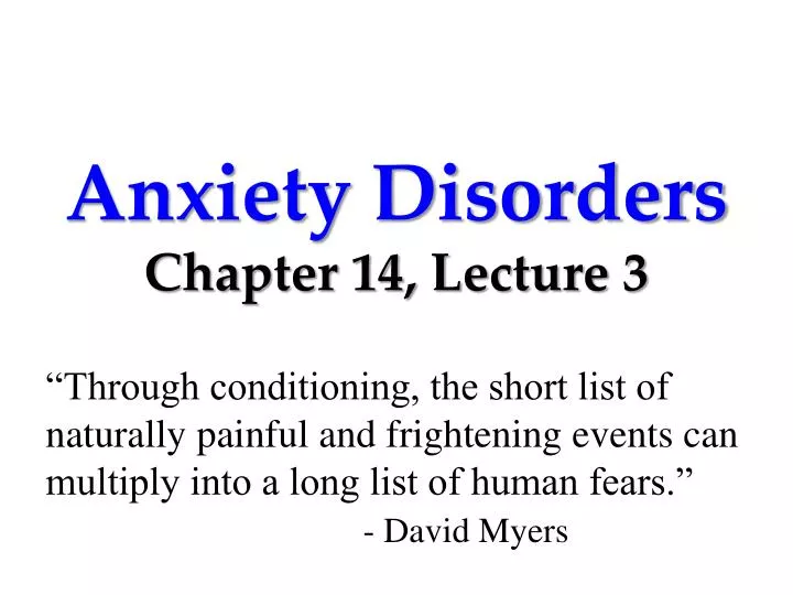 anxiety disorders chapter 14 lecture 3
