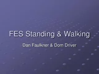 FES Standing &amp; Walking