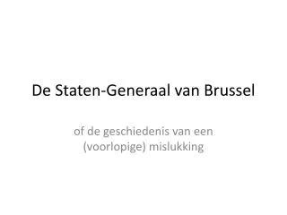 de staten generaal van brussel