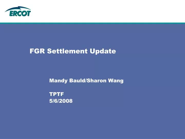 fgr settlement update