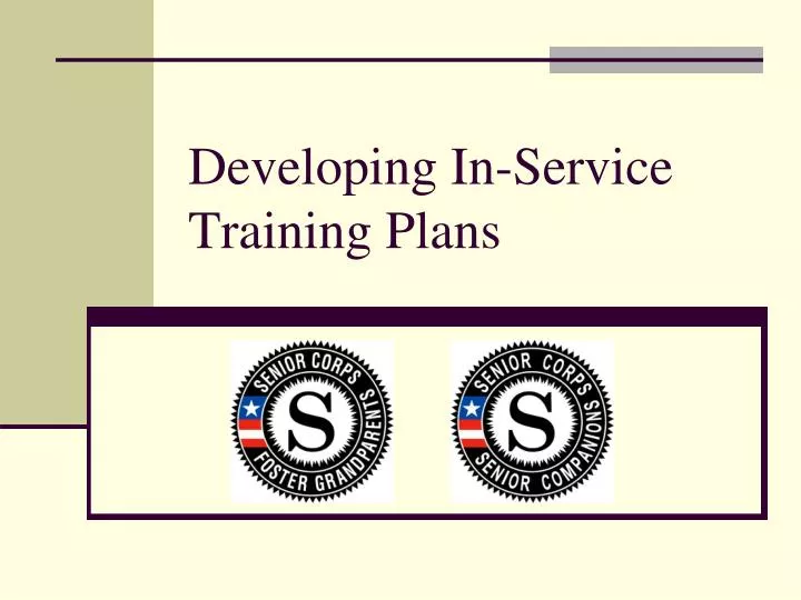developing in service training plans