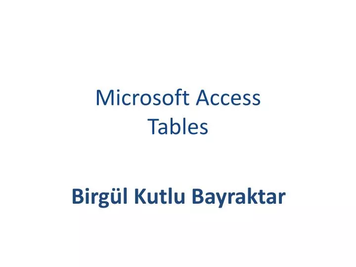 microsoft access tables