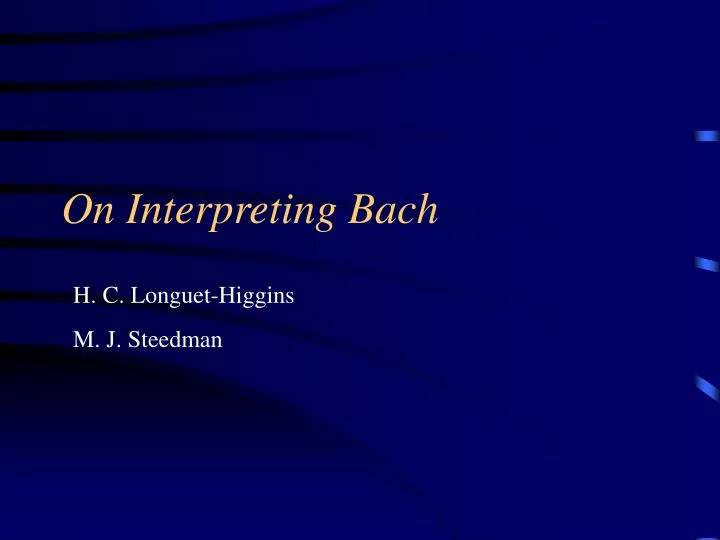 on interpreting bach