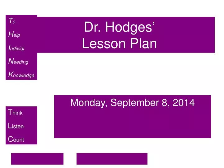 dr hodges lesson plan
