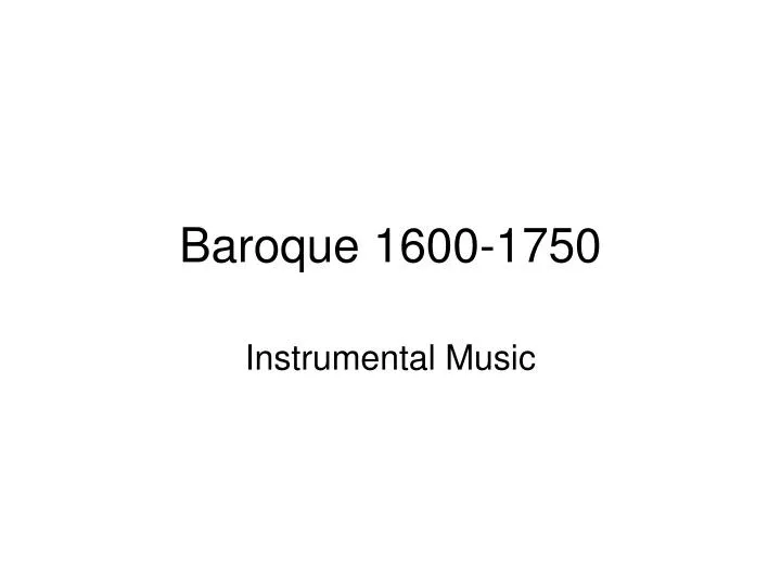 baroque 1600 1750
